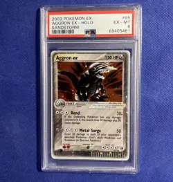 2003 Pokemon EX Sandstorm Aggron Holo Card 89/100 - PSA 6 - Image 1