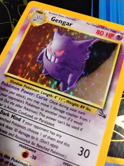 Pokemon TCG Gengar Fossil Holo Card 5/62 Unlimited Rare, LP Vintage - Image 2