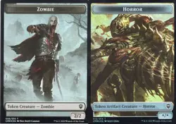 MTG Commander Legends - Zombie 2/2 & Elf Horror */* [Token] (Foil) - Image 1
