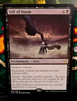 magic the gathering - Gift of Doom - Enchantment - Aura - Rare - Black - Swamp - Image 1