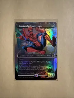 MTG Spectacular Spider-Man SPM 0014 R NM Borderless FOIL - Image 1