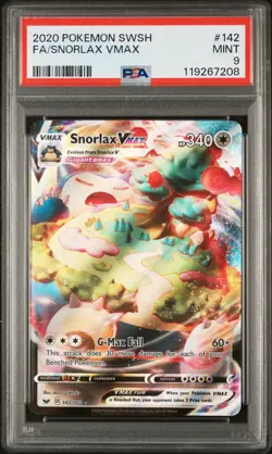 PSA 9 - Snorlax VMAX 142/202 Sword and Shield Base 2020 Pokemon TCG - Image 1