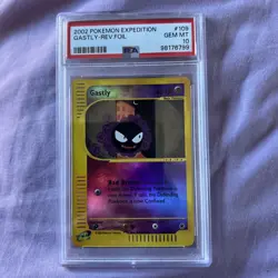 2002 Pokemon Expedition Gastly Reverse Holo Foil Rare #109 PSA10 very low pop 18 - Image 1