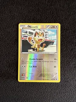 Pokemon Meowth Mirror Reverse Holo Promo (80/99) Next Destinies - Image 1