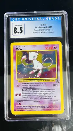 Pokemon TCG - CGC 8.5 Mew 9 Holo - WOTC Black Star Promos 2000 - Image 1