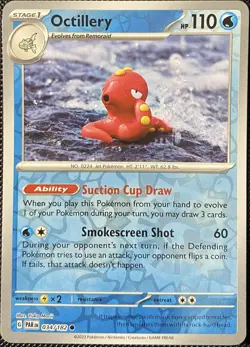 Octillery 034/182 SV04: Paradox Rift Reverse Holo - Pokemon Card - Image 1