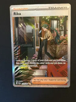 Pokemon TCG Rika Paradox Rift Trainer Special Illustration Rare Card 258/182 - Image 1