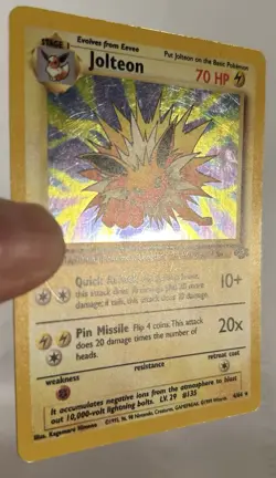 1999 Non-Holo Pokemon Jolteon 20/64 Jungle Rare Pokemon Card LP - Image 3