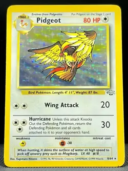 Pidgeot 8/64 Jungle Holo Pokemon Card WOTC 1999 Vintage NM - Image 1