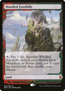 Wooded Foothills Zendikar Rising Expeditions Foil Near Mint x1 - Image 1
