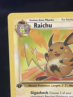Raichu 29/62 Fossil 1st Edition Non Holo Rare Pokemon TCG LP/MP WIZARDS NINTENDO - Image 2