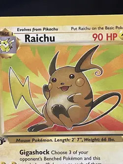 Raichu 29/62 Fossil 1st Edition Non Holo Rare Pokemon TCG LP/MP WIZARDS NINTENDO - Image 3