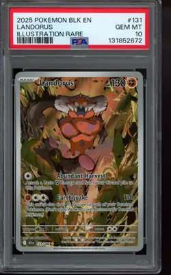 PSA 10 Landorus 131/086 Sv: Black Bolt Holo Pokemon - Image 1