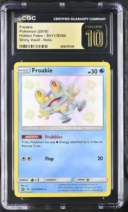Froakie Shiny Vault Holo CGC 10 Pristine Pokemon (2019) Hidden Fates SV11/SV94 - Image 1