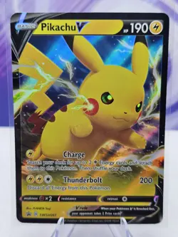 Pokemon TCG Pikachu V SWSH Black Star Promos SWSH061 Holo Promo - Image 1