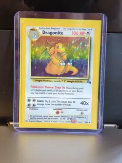 Pokemon TCG Dragonite Fossil Set Unlimited #4/62 Holo Rare WOTC VTG - Image 1