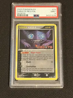 2005 Pokemon Sableye Reverse Holo Ex Deoxys 23/107 PSA 9 - Image 1