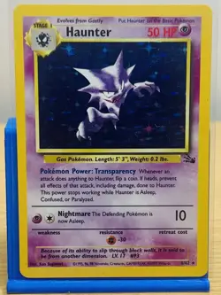 Haunter 6/62 Holo Rare Pokemon 1999 Fossil Unlimited WoTC Vintage MP - Image 1