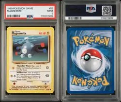 PSA 9 - Magnemite 53/102 Base Set 1999 Unlimited Pokemon TCG - Image 3