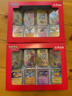 Pokemon TCG 151 Mini Tins 4 Pack + 4 Promos NIB Sealed NEW - 2 Pack - Image 1