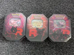 Pokemon TCG Team Rocket Tins Set Of 3 Brand New Nidoking Ex Mewtwo Ex Persian Ex - Image 1