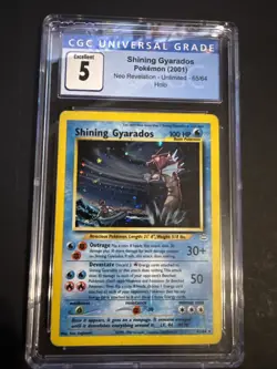Pokemon TCG Shining Gyarados Holo Neo Revelation Card 65/64 Secret Rare - Image 1
