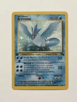 1999 Pokemon Fossil First Edition Articuno 2/62 Rare Holo Card (LP) - Image 1