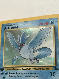 1999 Pokemon Fossil First Edition Articuno 2/62 Rare Holo Card (LP) - Image 4