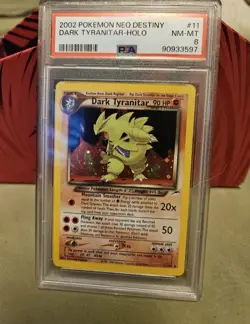 Pokemon Neo Destiny 2002 Dark Tyranitar Holo Card CGC 8 PSA Graded - Image 1
