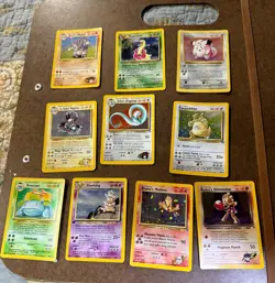 10 vintage Pokemon Holofoil cards 1999 Kangaskhan Clefairy Venusaur Moltres more - Image 1
