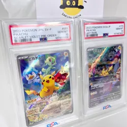 PSA 10 Gem Mint Pikachu 173/165 AR SV2a Japanese Pokemon Card + Pre-Order Promo - Image 2
