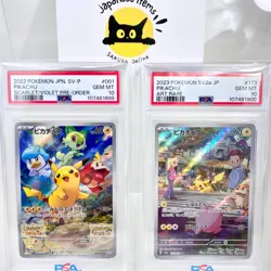 PSA 10 Gem Mint Pikachu 173/165 AR SV2a Japanese Pokemon Card + Pre-Order Promo - Image 3