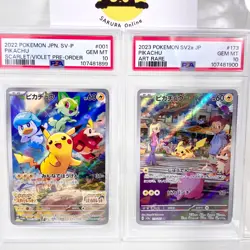 PSA 10 Gem Mint Pikachu 173/165 AR SV2a Japanese Pokemon Card + Pre-Order Promo - Image 4