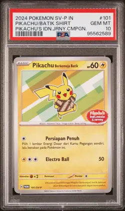 PIKACHU BATIK 101/SV-P | PSA 10 | Indonesian Journey Graded Pokemon Card - Image 2
