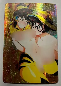 SEXY HEROINE WAIFU Dva & Mei OVERWATCH DBZ BACK ACG PRISMATIC HOLO CARD NM - Image 1
