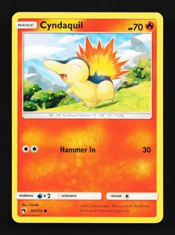 Cyndaquil 40/214 LP Lost Thunder English Pokemon Card TCG - Image 1