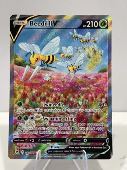 Pokemon TCG Beedrill v Astral Radiance Holo Ultra Rare Card 161/189 NM Condition - Image 1