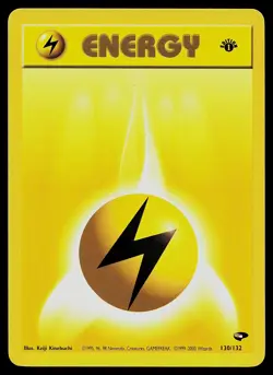 Pokemon Gym Challenge 130/132 Lightning Energy 1st Edition Pokemon Card - Image 1