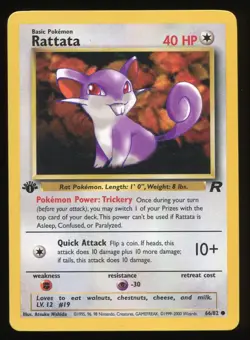 RATTATA 66/82 TEAM ROCKET 1ST EDITION POKEMON COMMON - Image 3