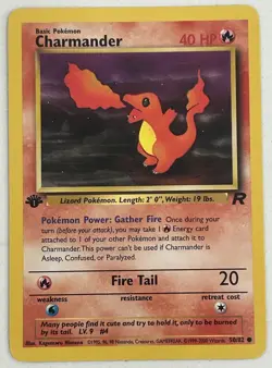 1st Edition Charmander 50/82 - Team Rocket - Pokemon Card - NM - Common Vintage - Image 1