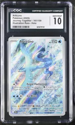 Articuno Illustration Rare Holo CGC 10 GEM Pokemon (2025) Journey Together #161 - Image 1
