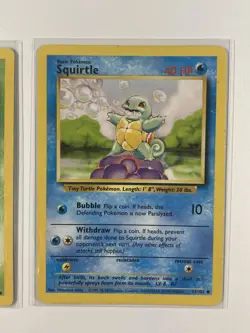 Pokemon Base Set Starter Lot - Bulbasaur, Squirtle, Charmander - WOTC - Image 3