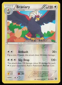 Braviary #93/114 Reverse Holo 2016 Pokemon XY Steam Siege LP - Image 1