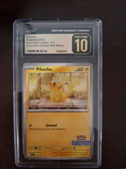Pokemon TCG Pikachu Illustration Contest 2024 CGC Pristine 10 - Image 1