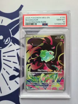 PSA 10 Bulbasaur 133/132 Me01: Mega Evolution Holo Pokemon - Image 1