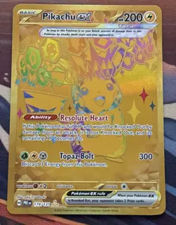 Pikachu ex 179/131 Hyper Rare Pokemon TCG Sv: Prismatic Evolutions NM - Image 1