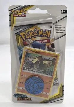 Pokemon TCG - Sun & Moon Cosmic Eclipse Single Booster Blister Pack - Terrakion - Image 1
