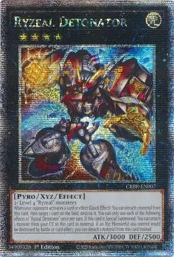 Yugioh! LP Ryzeal Detonator - CRBR-EN007 - Quarter Century Secret Rare - 1st Edi - Image 1