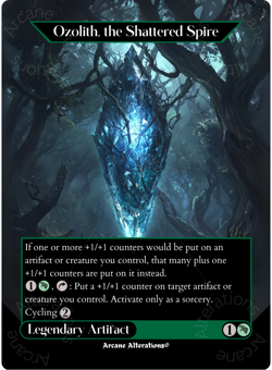Ozolith, the Shattered Spire - Full Art Altered Art Custom Proxy Cards - Image 1