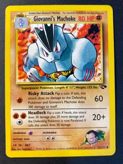 Giovanni's Machoke 42/132 Gym Challenge Uncommon - Pokemon Card LP - - Image 1